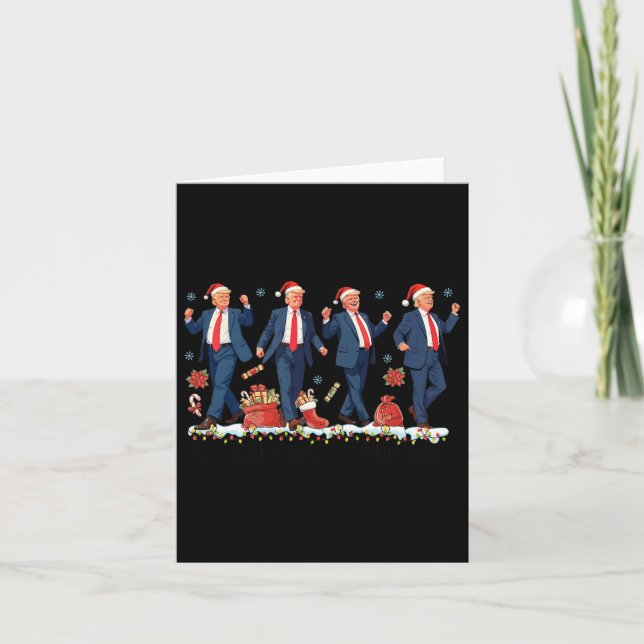 I'll Be Home For Christmas Santa Trump Dance Xmas  Card (Front)