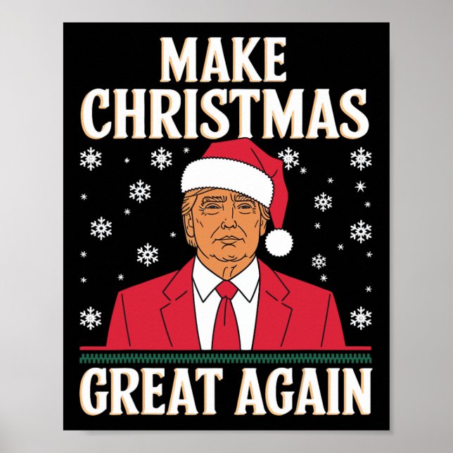I'll Be Home For Christmas Santa Trump Xmas Funny  Poster (Front)