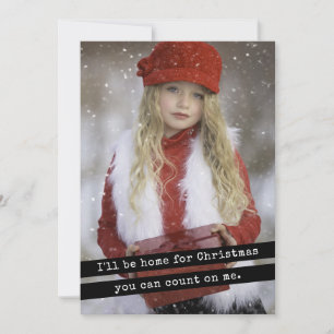 I'll be home for Christmas simple typewriter Holiday Card