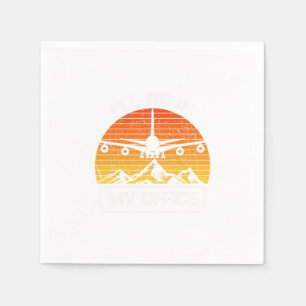 Ill Be In My Office Funny Aviation Aircraft Napkin