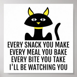 I'll Be Watching You Cute Cat Pun Poster