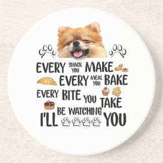 Ill be watching you, Pomeranian Dog  Coaster