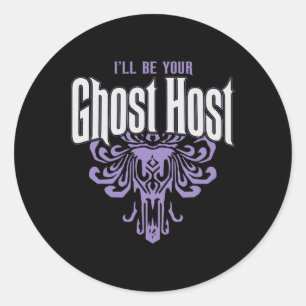 I'll Be Your Ghost Host Haunted Halloween Party 1 Classic Round Sticker