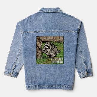 I'll Be Your Jimothy Pop Art Raccoon Denim Jacket