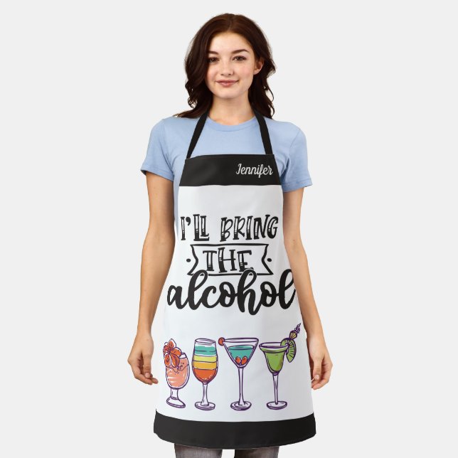 I'll bring the alcohol colourful cocktails humouro apron (Worn)