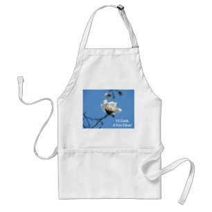 I'll Cook if You Clean! apron gift Magnolia Flower