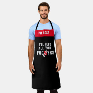 "I'll Feed You " Aprons, Funny Chef Attitude Grill Apron