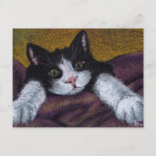I'll get ya! tuxedo kitten postcard by Tanya Bond