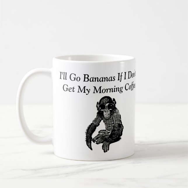 I'll Go Bananas Monkey Wearing Sun Glasses Coffee Mug (Left)