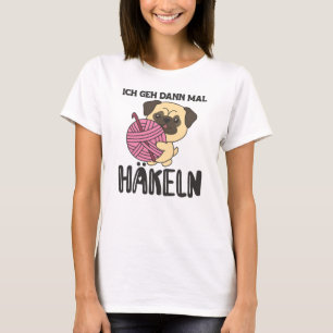 I'll Go Crochet Cute Pug With Wool T-Shirt