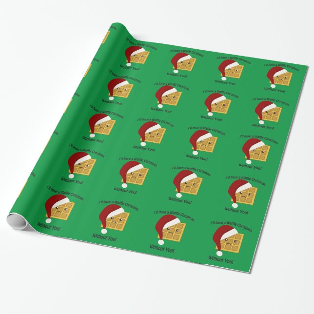 I'll have a Waffle Christmas Without You Wrapping Paper (Unrolled)