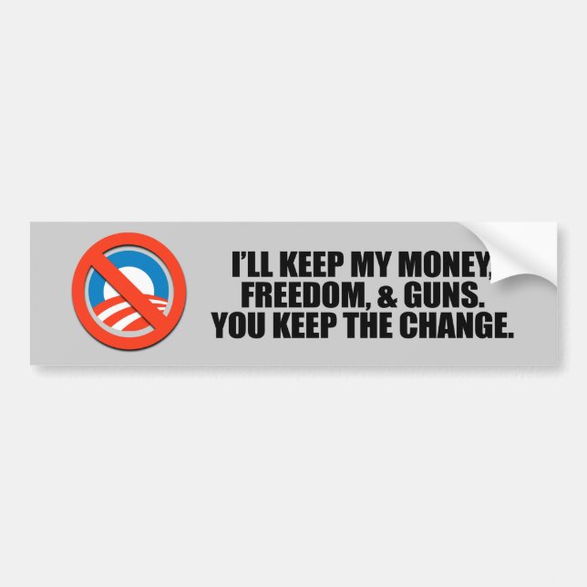 I'LL KEEP MY MONEY, FREEDOM, AND GUNS BUMPER STICKER (Front)