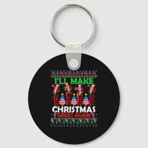 Ill Make Christmas Great Again Santa Trump Dance X Key Ring