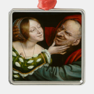 Ill-Matched Lovers (by Quentin Massys) Metal Ornament
