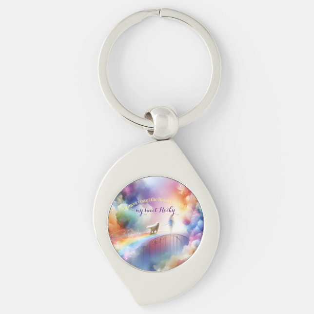 I'll meet you at the Rainbow Bridge  Key Ring (Front)