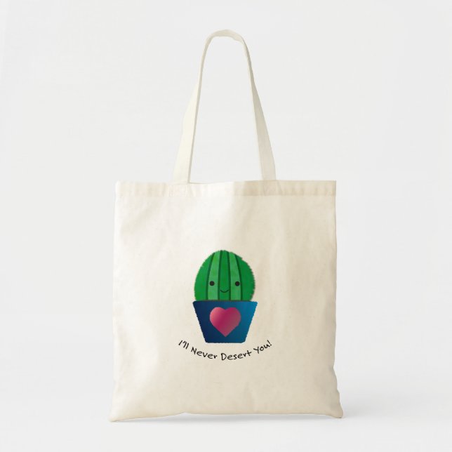 I'll Never Desert You Cactus Tote Bag (Front)