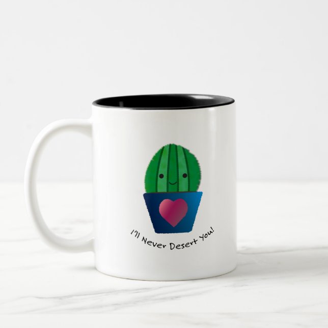 I'll Never Desert You Cactus Two-Tone Coffee Mug (Left)