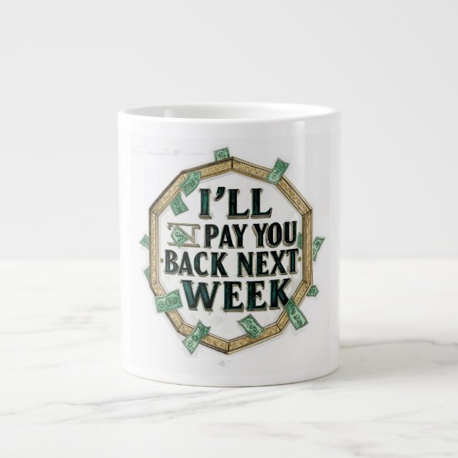 i'll Pay You Back Next Week Large Coffee Mug (Front)