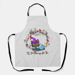 I'll Put Magic On You – Black Witch Cat Halloween  Apron