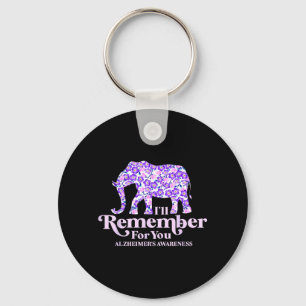 Ill Remember For Alzheimers Awareness Elephant Key Ring