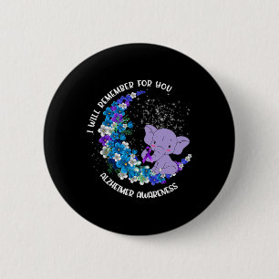 I'll remember for you Alzheimer Awareness Elephant 6 Cm Round Badge