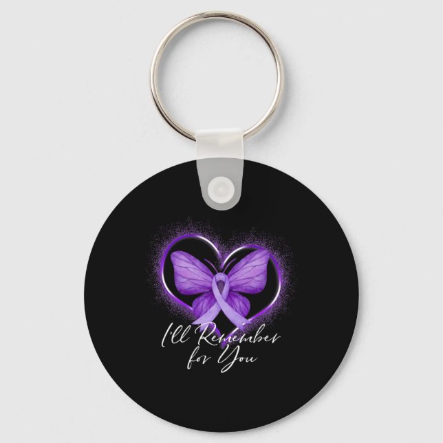 I'll Remember For You Alzheimer's Awareness Purple Key Ring (Front)