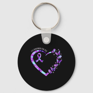 I'll Remember For You Alzheimer's Awareness Purple Key Ring