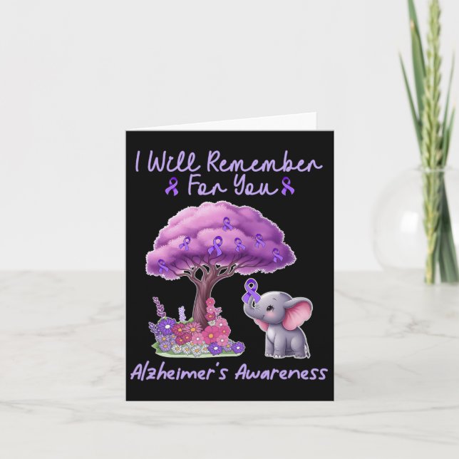 I'll Remember For You Elephant Purple Heimerheimer Card (Front)
