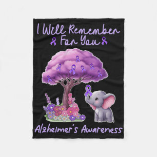 I'll Remember For You Elephant Purple Heimerheimer Fleece Blanket