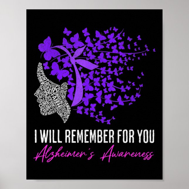 I'll Remember For You Purple Butterfly Heimer's Aw Poster (Front)