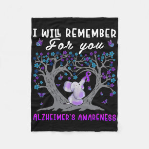 I'll Remember For You Purple Elephant Heimerheimer Fleece Blanket