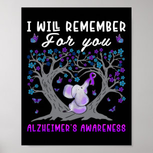 I'll Remember For You Purple Elephant Heimerheimer Poster