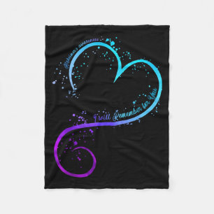 Ill Remember Purple Ribbon Alzheimers Awareness Fleece Blanket