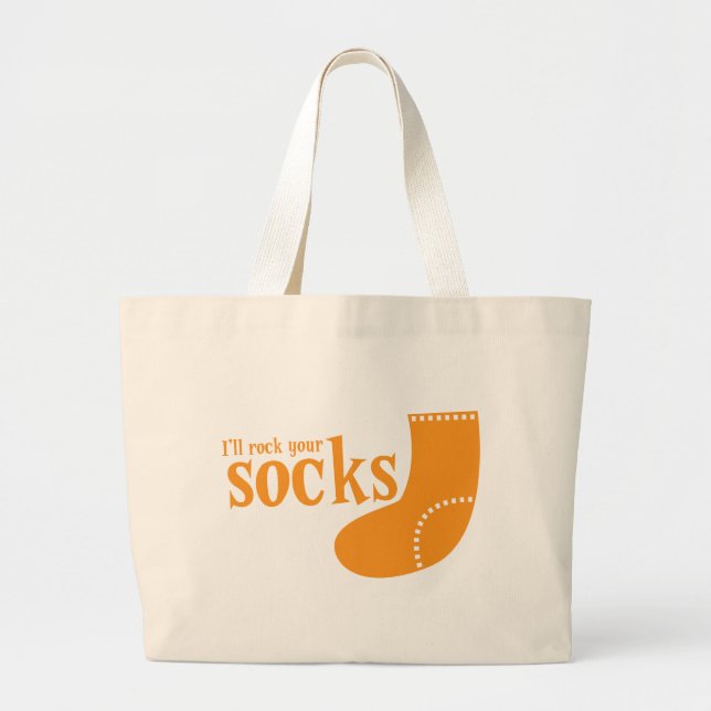 Ill rock your socks large tote bag (Front)