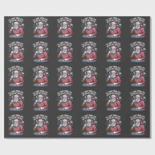 I'll Save your Life After My Coffee Santa Xmas Wrapping Paper