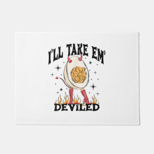 I'll Take Em' Deviled Thanksgiving Funny Egg For M Doormat