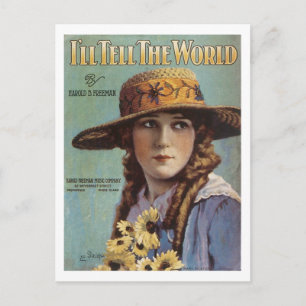 I'll Tell the World Vintage Songbook Cover Postcard
