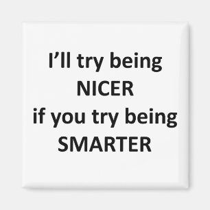 I'll Try Being NIcer If You Try Being Smarter Magnet