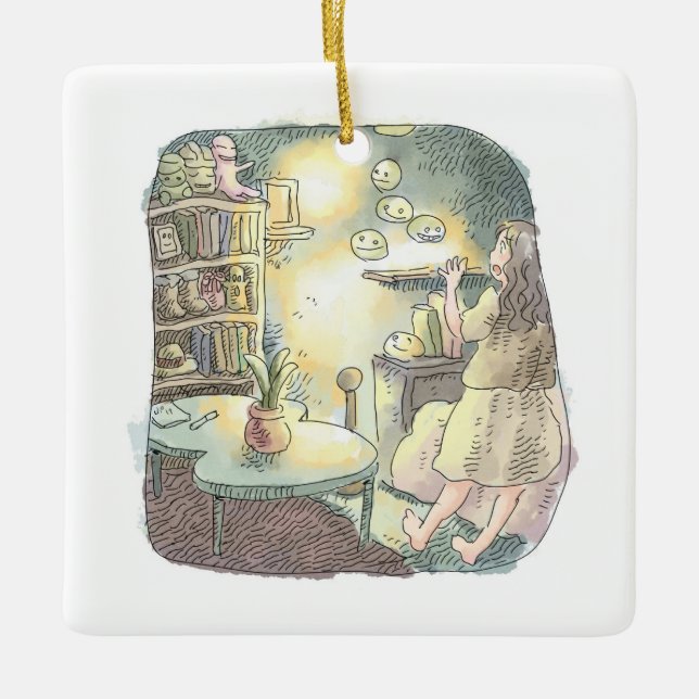 I'll whisper. ceramic ornament (Front)