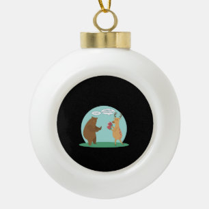 I'll With My Bear Hands Oh Deer Funny Creative Sty Ceramic Ball Christmas Ornament