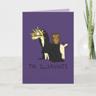 Illamanati Llama Illuminati Funny Greeting Card