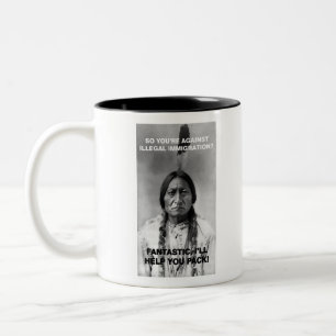 illegal immigration Two-Tone coffee mug