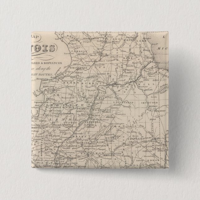 Illinois 12 15 cm square badge (Front)