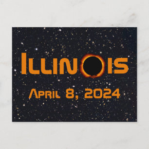 Illinois 2024 Total Solar Eclipse Postcard