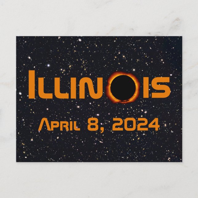 Illinois 2024 Total Solar Eclipse Postcard (Front)