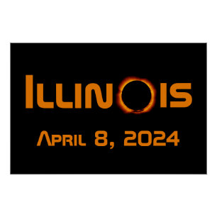 Illinois 2024 Total Solar Eclipse Poster