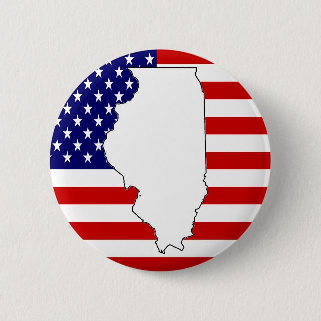 ILLINOIS 6 CM ROUND BADGE (Front)