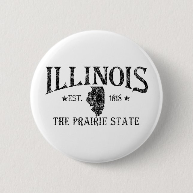 Illinois 6 Cm Round Badge (Front)