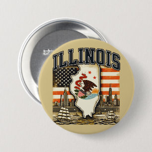 Illinois 7.5 Cm Round Badge