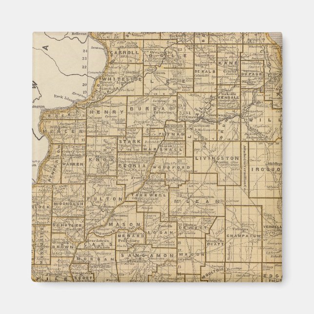 Illinois Atlas Map Magnet (Front)